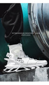 Men's White Fashion Running Sneakers Non Slip Athletic Shoes