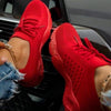 Women's Red Platform Mesh Running Sneakers Lightweight Athletic Shoes