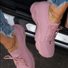 Women's Red Platform Mesh Running Sneakers Lightweight Athletic Shoes